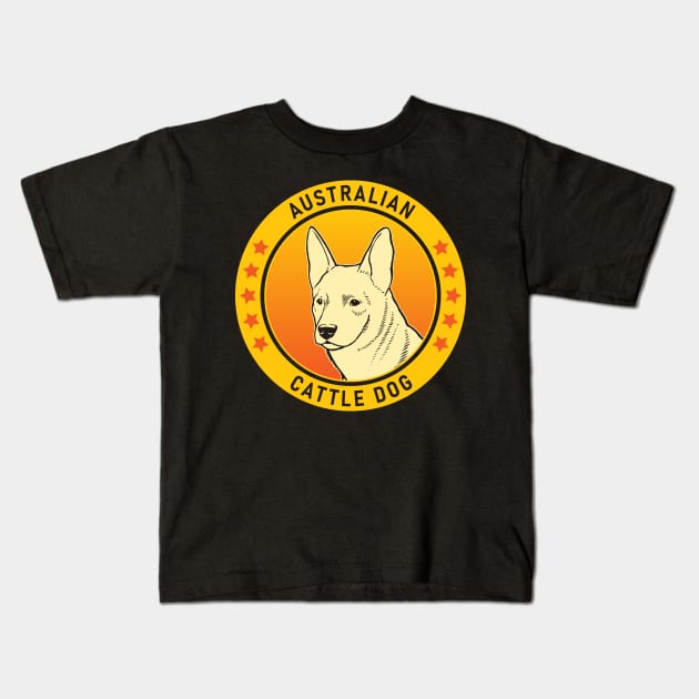 Australian Cattle Dog Portrait Kids T-Shirt by millersye